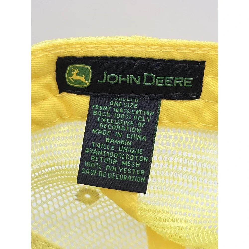 John‎ Deere Authentic Snapback Trucker Hat Cap Toddler EUC Mesh Embroidered Logo